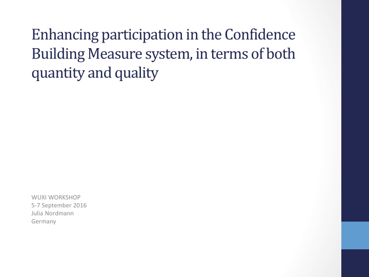 enhancing participation in the confidence