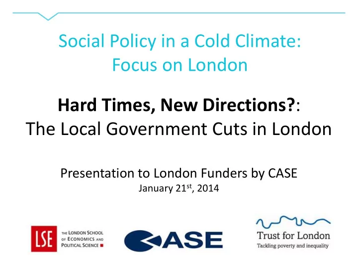 social policy in a cold climate