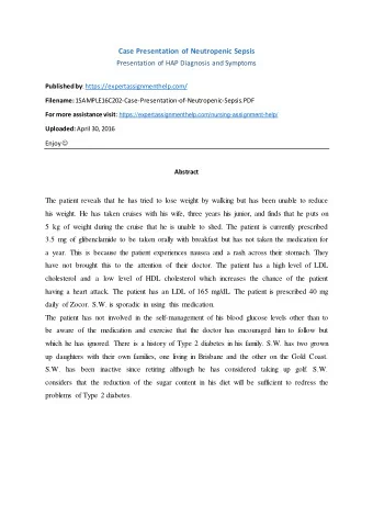 Filename: 1SAMPLE16C202-Case-Presentation-of-Neutropenic-Sepsis.PDF For more assistance visit :