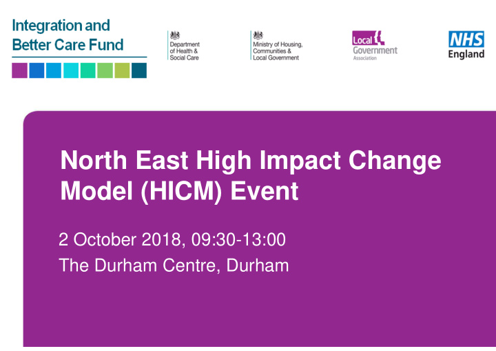 north east high impact change model hicm event