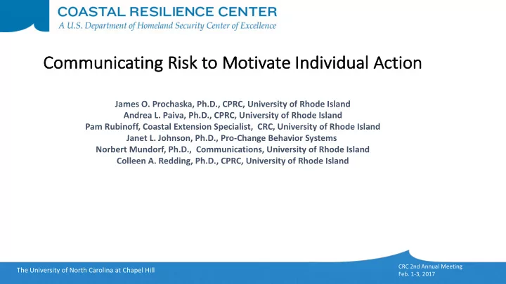 communicating risk k to motivate individual action