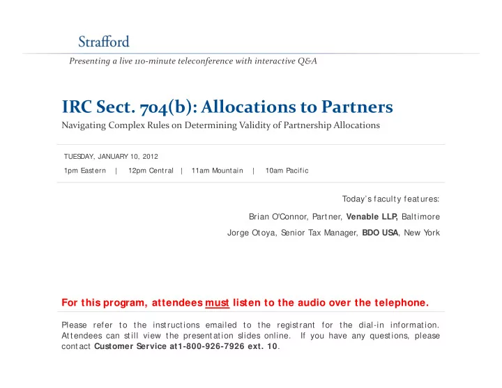 irc sect 704 b allocations to partners