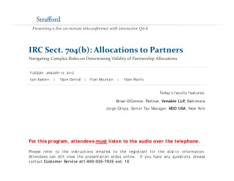 IRC Sect. 704(b): Allocations to Partners Navigating Complex Rules on Determining Validity of