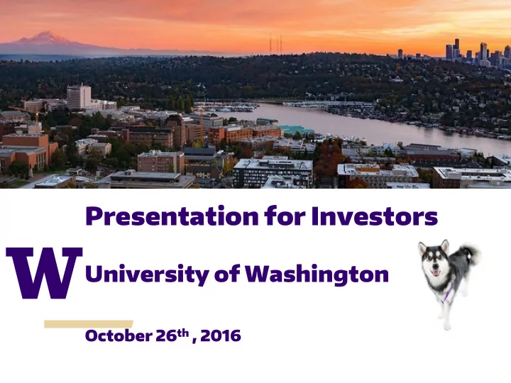 presentation for investors