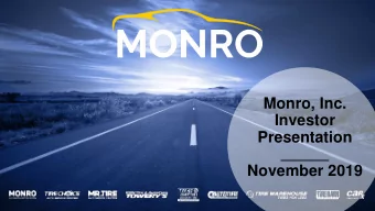 Presentation  November 2019  Safe Harbor Statement and Non-GAAP Measures  Certain statements in