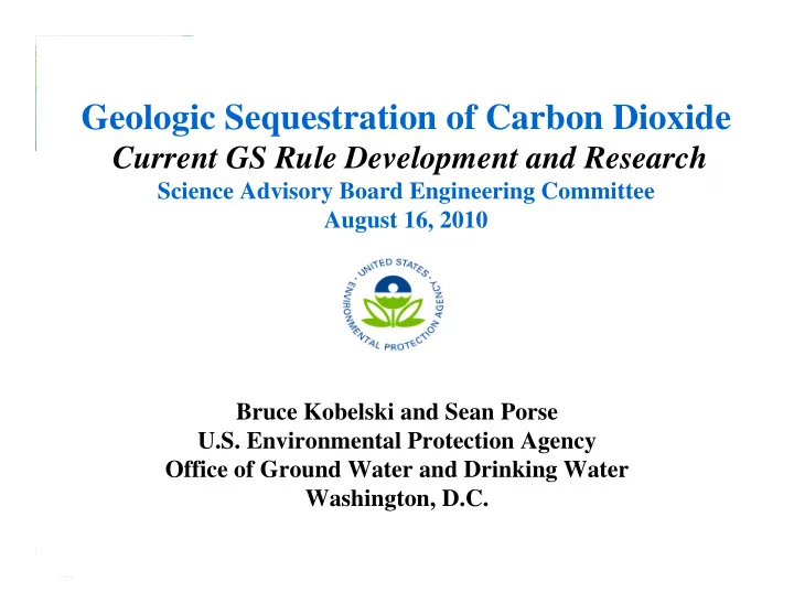 geologic sequestration of carbon dioxide