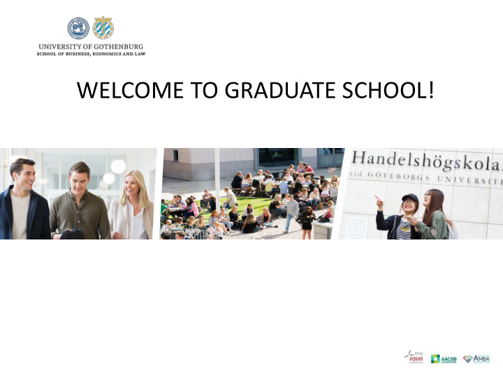 welcome to graduate school university of gothenburg