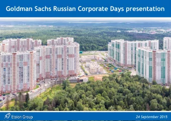 Goldman Sachs Russian Corporate Days presentation  24 September 2015  Disclaimer  IMPORTANT: You