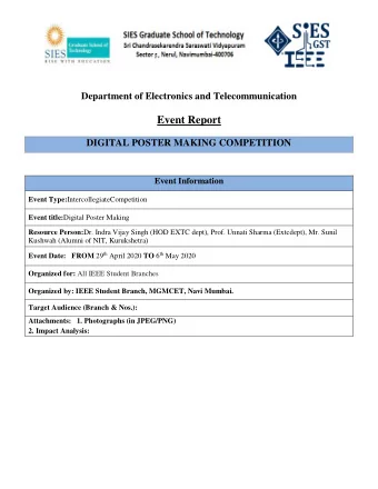 Event Report  DIGITAL POSTER MAKING COMPETITION Event Information Event Type:
