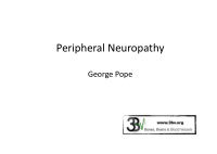 peripheral neuropathy george pope presenta3on of