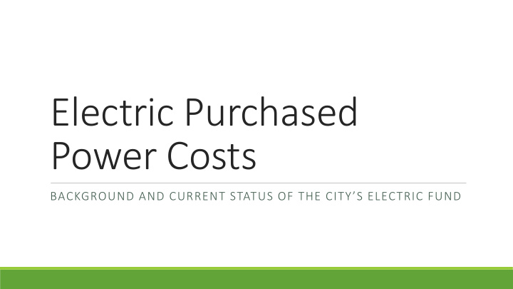 electric purchased power costs
