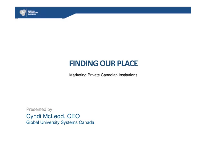 finding our place