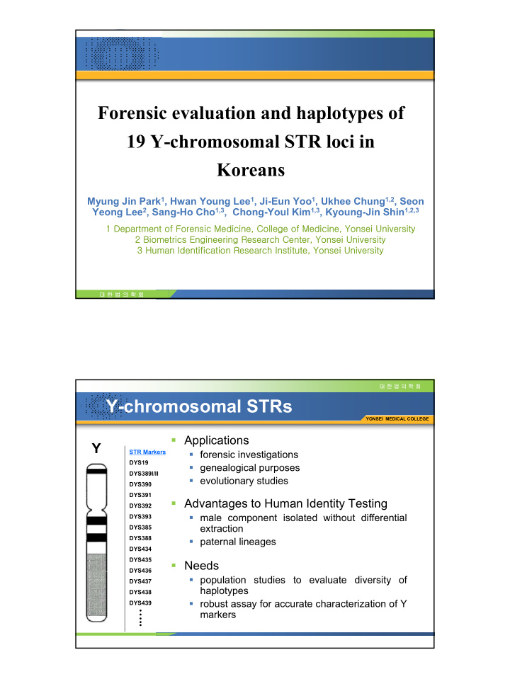forensic evaluation and haplotypes of 19 y chromosomal
