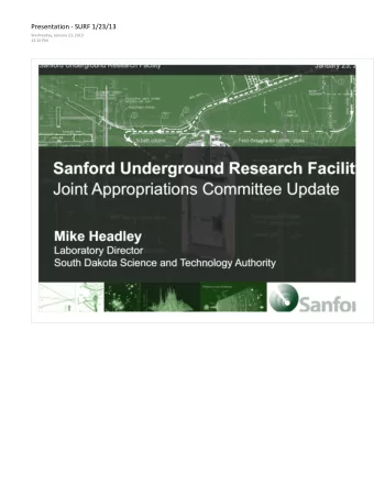 Sanfo1  n ergroun  n ras rue ure 370 miles of tunnels from the Surface to 8000 feet deep 4850 Level