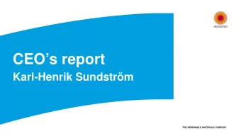 CEOs report  Karl-Henrik Sundstrm  Small changes make a big impact  Stora Enso Annual General