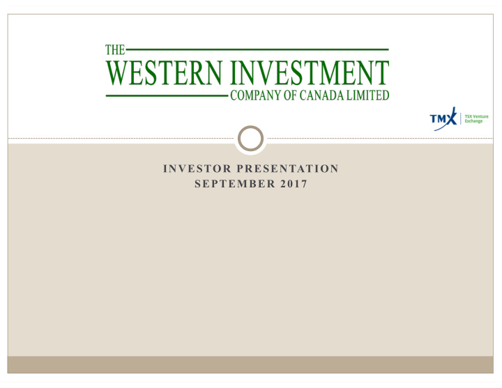 investor presentation september 2017 disclaimer