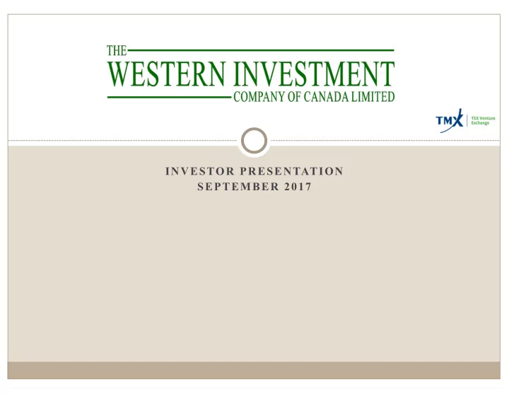 investor presentation september 2017 disclaimer