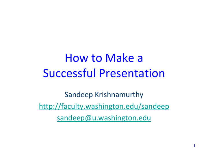 how to make a successful presentation