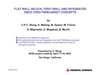 QTYUIOP  APEX4-04-02  FW/BLANKET DESIGN NECESSARY AND DESIRABLE ATTRIBUTES  Adequate tritium