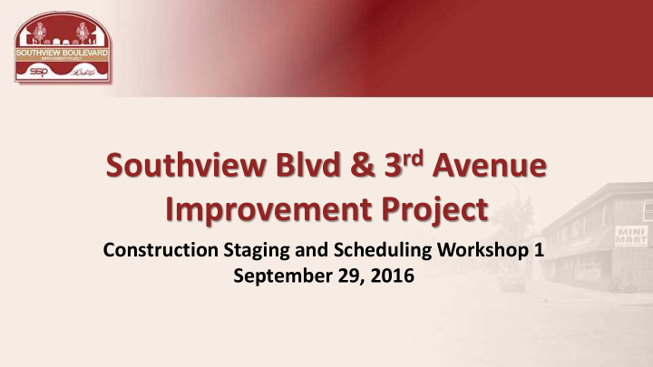 southview blvd amp 3 rd avenue improvement project