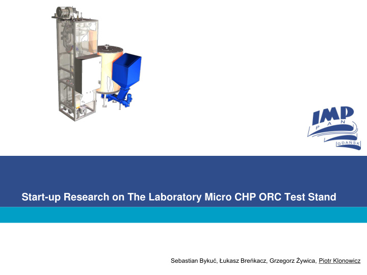start up research on the laboratory micro chp orc test