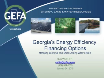 Georgias Energy Efficiency  Financing Options  Managing Energy at Your Small Drinking Water