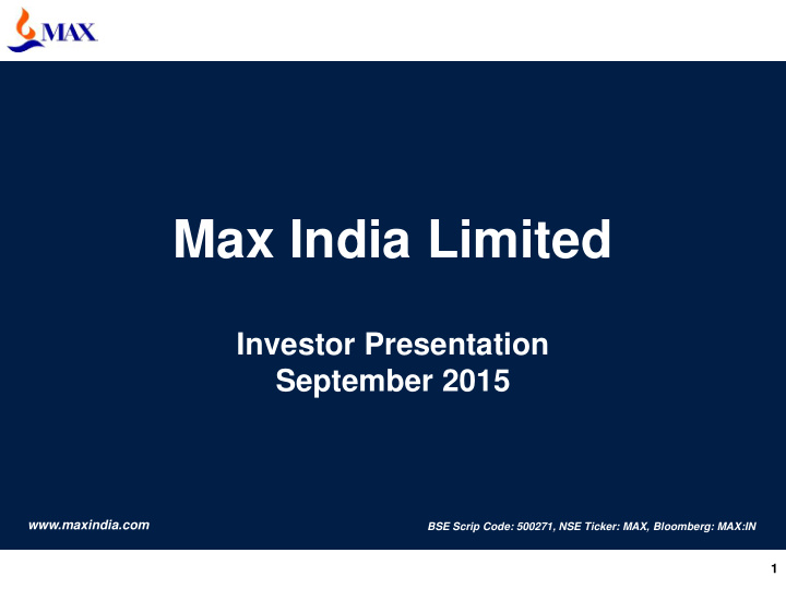 max india limited