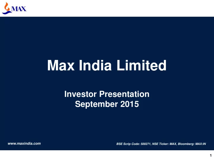 max india limited