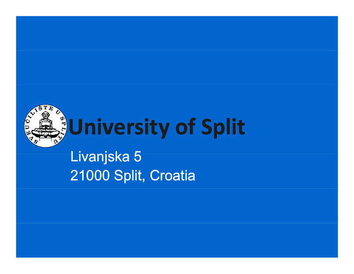 u i u i university of split university of split i i f s