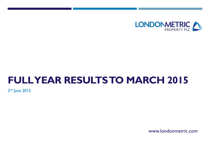 full year results to march 2015