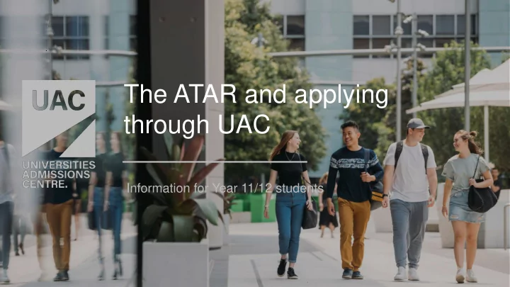 the atar and applying