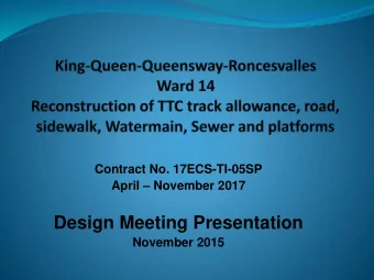 Design Meeting Presentation  November 2015  Agenda Items:  Introduction (5 min)  Overview (10