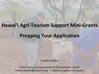 F  Prepping Your Application  Frankie Koethe  Oahu Resource Conservation &amp; Development