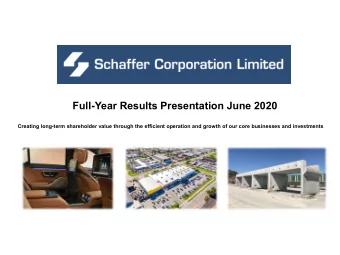 Full-Year Results Presentation June 2020  Creating long-term shareholder value through the