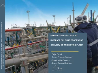 Gaj a Croci  S  enior Process Engineer  Claudia De Cesaris  S  enior Process Engineer  SUMMARY