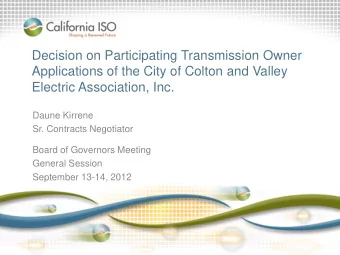 Daune Kirrene  Sr. Contracts Negotiator  Board of Governors Meeting  General Session  September