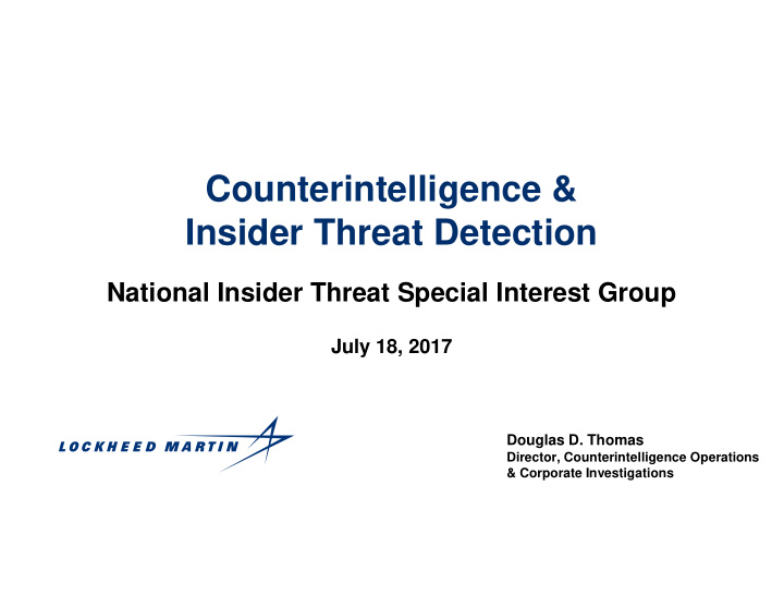 counterintelligence insider threat detection