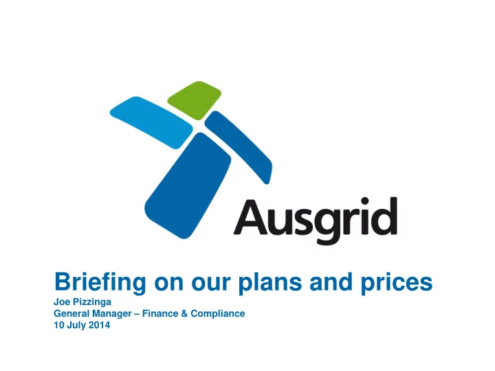 briefing on our plans and prices