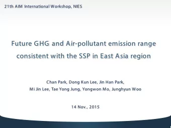 Future G HG  and Air-pollutant emission range  consistent with the SSP in East Asia region  Chan