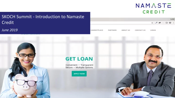 skoch summit introduction to namaste credit