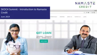 SKOCH Summit - Introduction to Namaste  Credit  June 2019  Leadership Team LUCAS BIANCHI, CFA