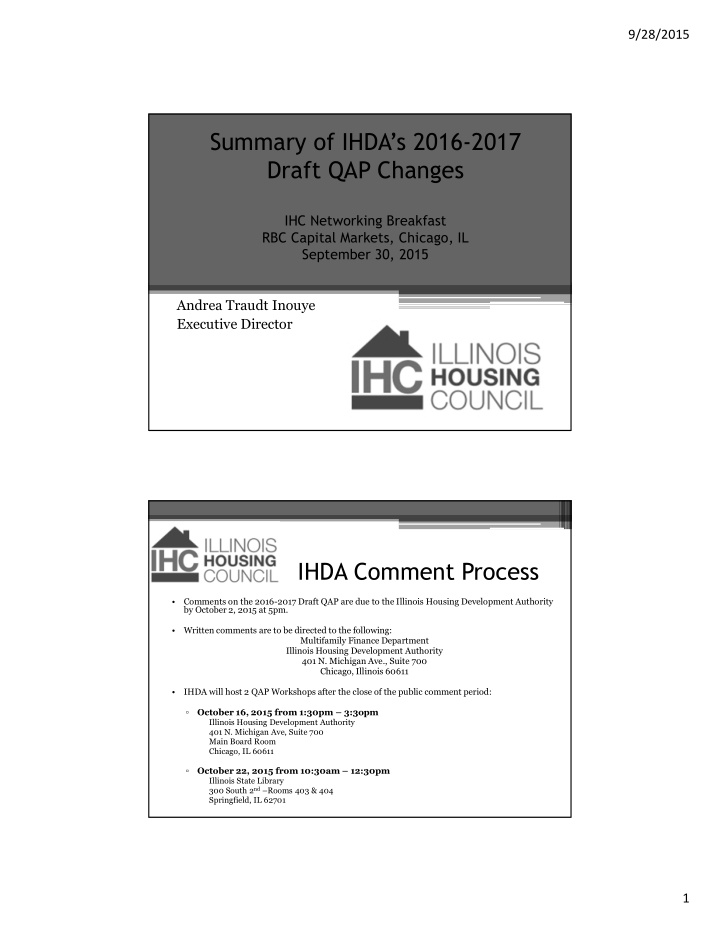 summary of ihda s 2016 2017 draft qap changes