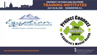 coordinated SOC.  In 2016, EHD received a 4 year SAMHSA Childrens Mental  Health Initiative