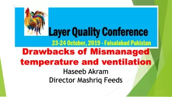Drawbacks of Mismanaged  temperature and ventilation  Haseeb Akram  Director Mashriq Feeds  Two