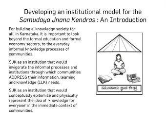 D  e  v  e  l  o  p  i  n  g  a  n  i  n  s  t  i  t  u  t  i  o  n  a  l  m  o  d  e  l  f  o  r