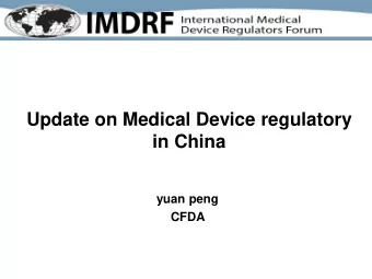 yuan peng  CFDA  Key words   Standard   Classification   Reform  2  The Provision for