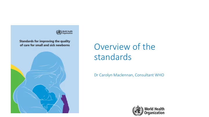 overview of the standards