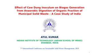 Efgect of Cow Dung Inoculum on Biogas Generation  from Anaerobic Digestion of Organic Fraction of