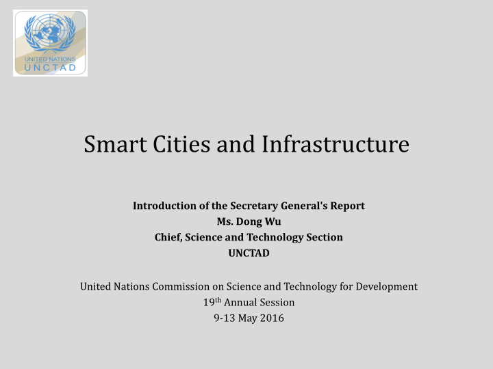 smart cities and infrastructure