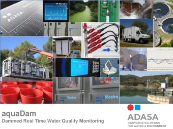 aquaDam  Dammed Real Time Water Quality Monitoring  INNOVATIVE SOLUTIONS  FOR WATER &amp;
